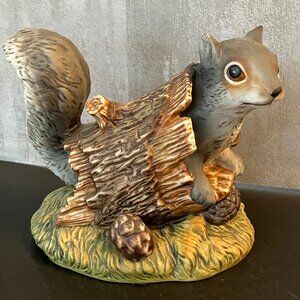 Squirrel in Log (Masterpiece Porcelain 1986)